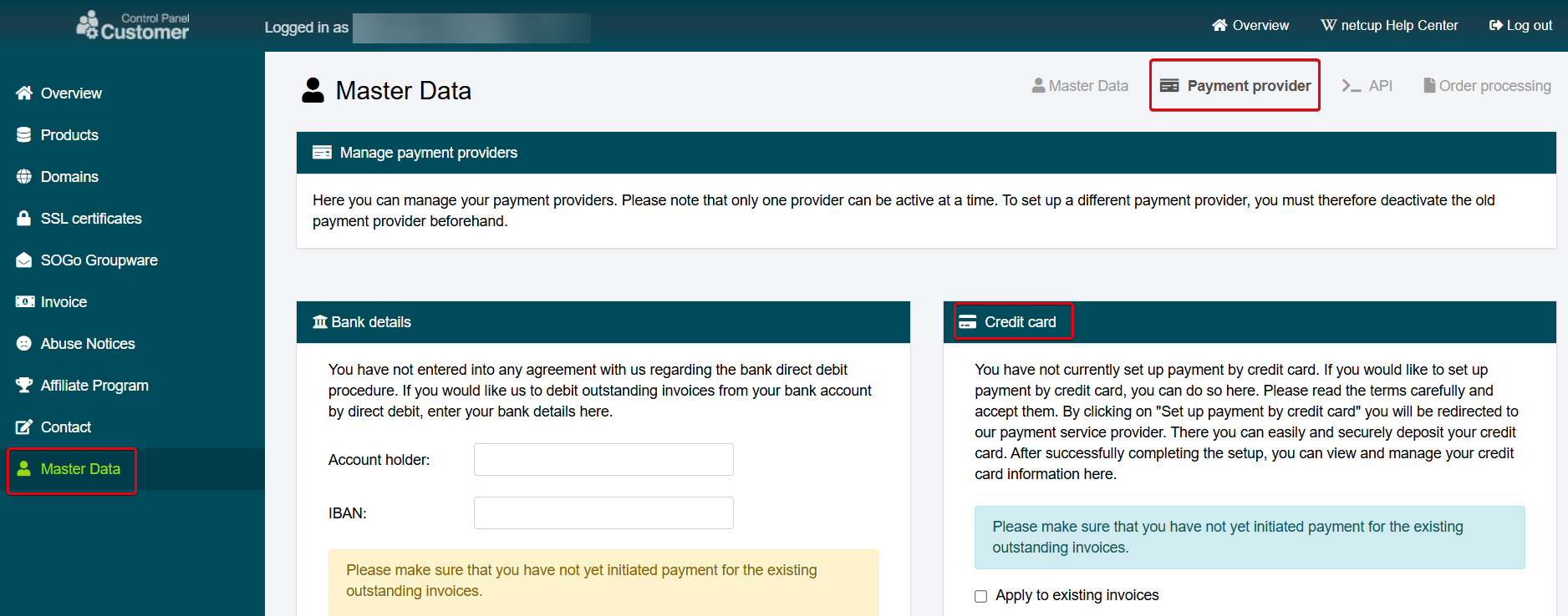 Payment providers CCP