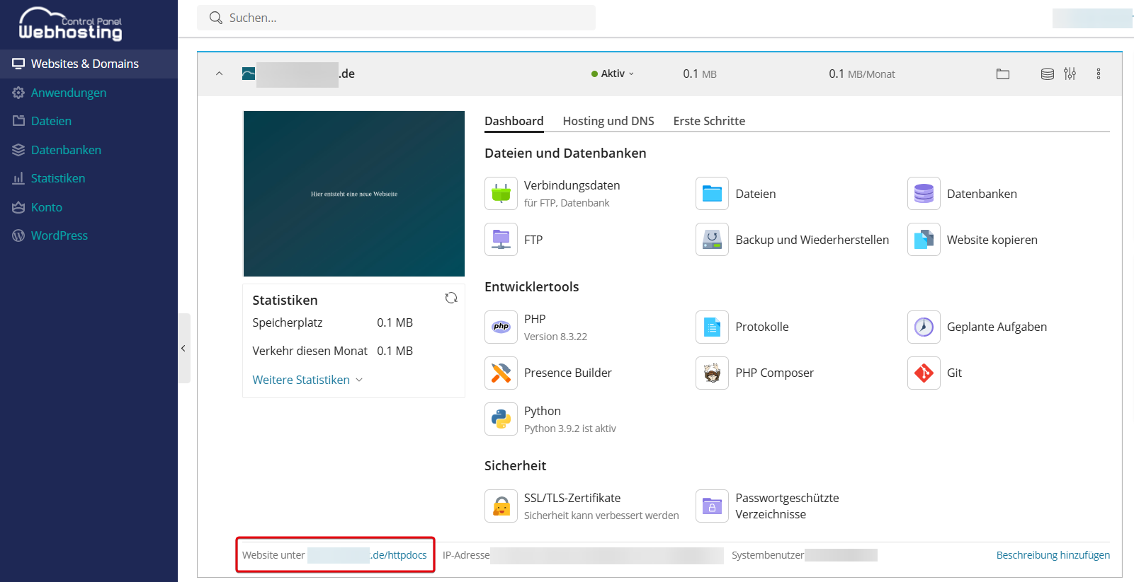 Dokumentenstamm im WCP öffnen