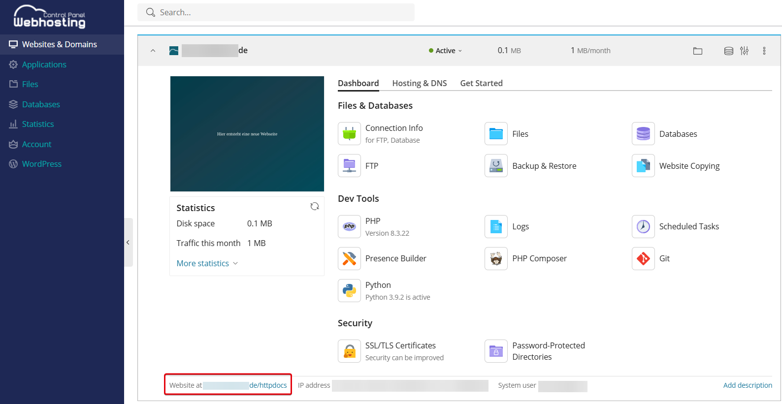 Open document root in WCP